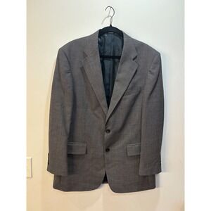 Oscar de la Renta Menswear Blazer 42R Houndstooth Wool Two Button Brownish Gray